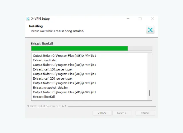 Installation instructions of a Windows PC VPN