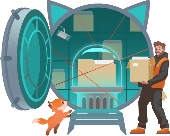 A secure vault protecting private information.