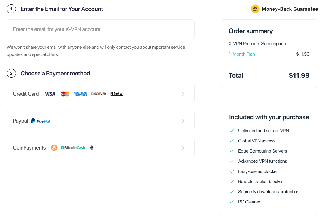 Buy X-VPN with Bitcoin