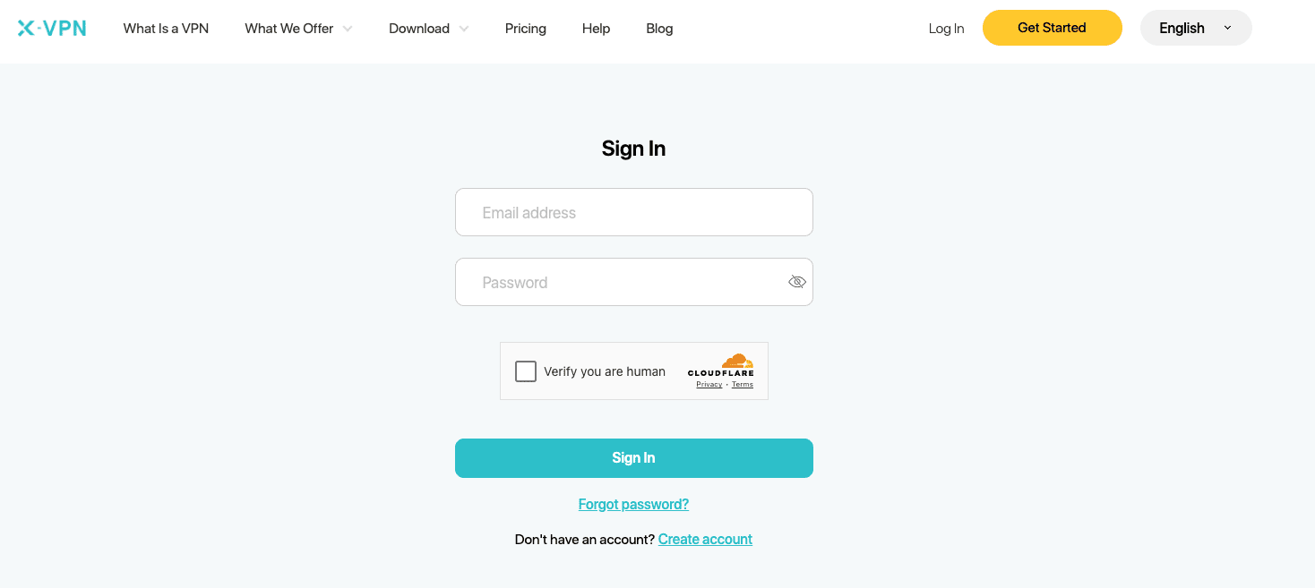 enter xvpn user page