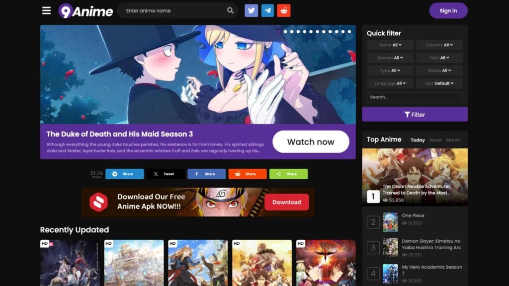 AnimeFlix alternative, 9anime