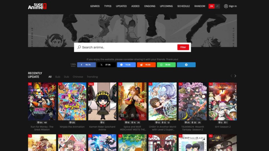 AnimeFlix alternative, animesuge