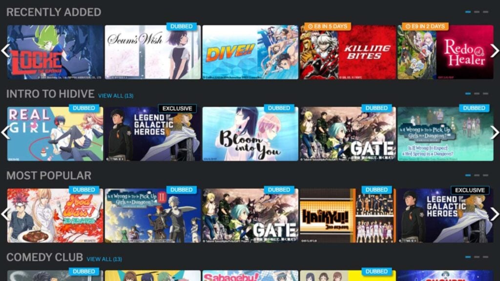 AnimeFlix alternative, hidive