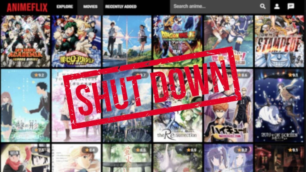 AnimeFlix shut down