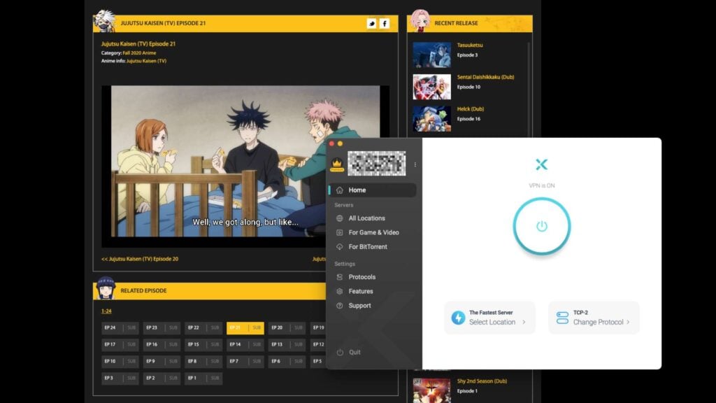 watch anime with xvpn