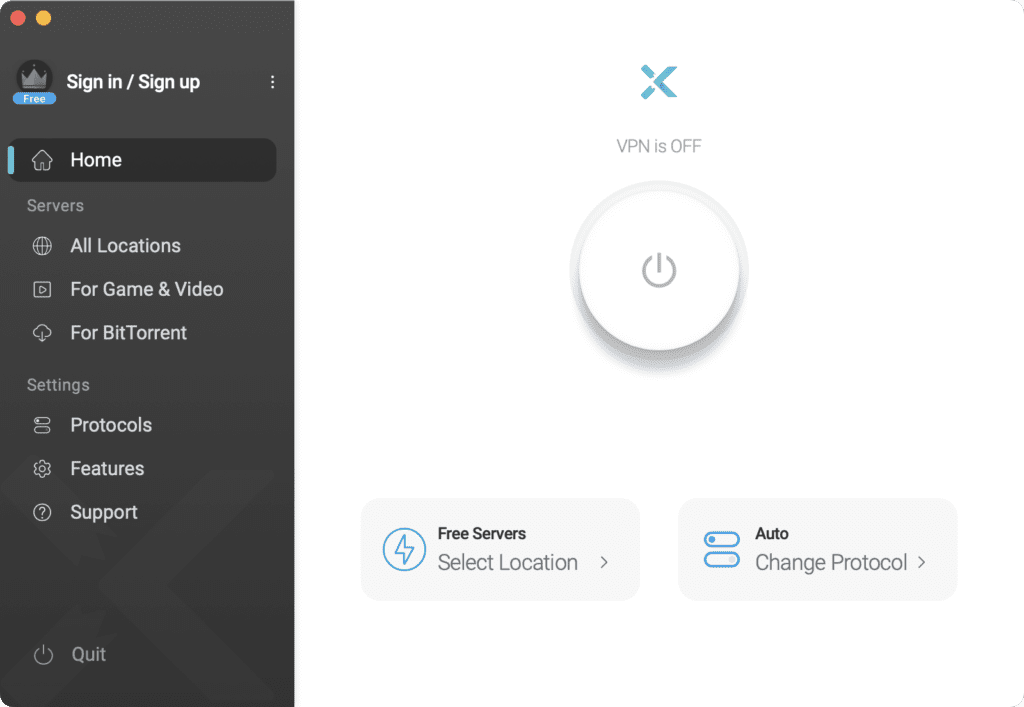 X-VPN connect interface