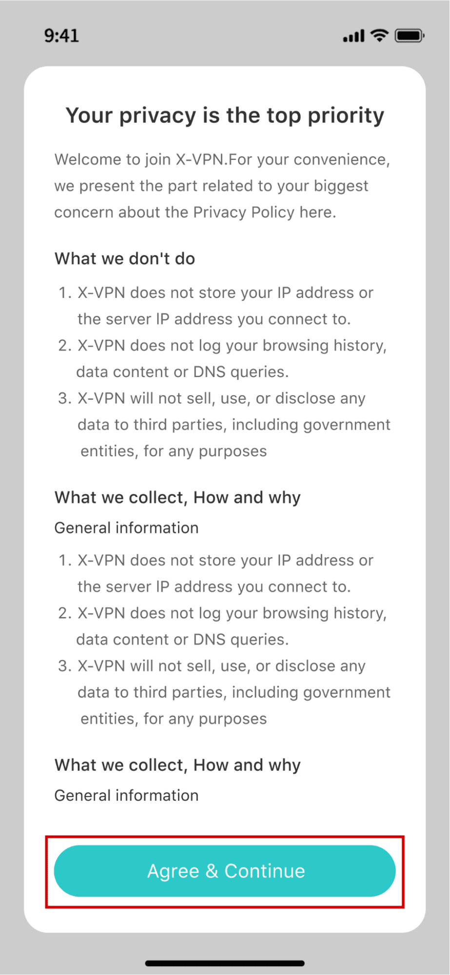 agree xvpn privacy policy