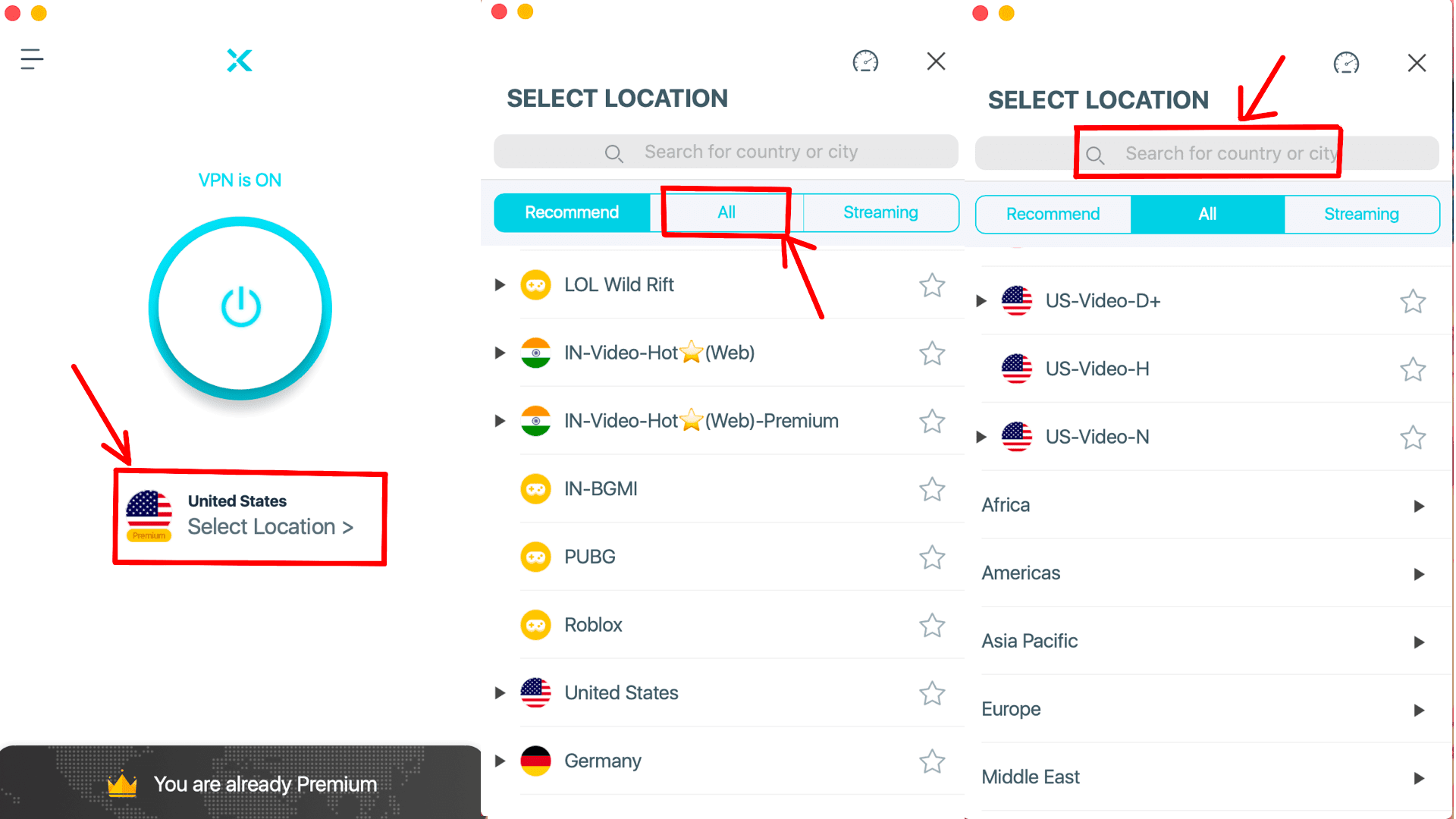 Change IP with X-VPN