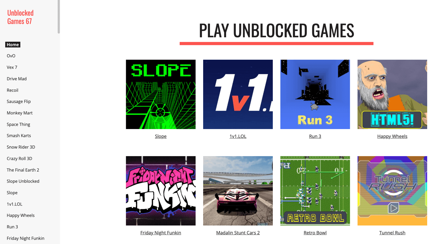 unblocked games 67