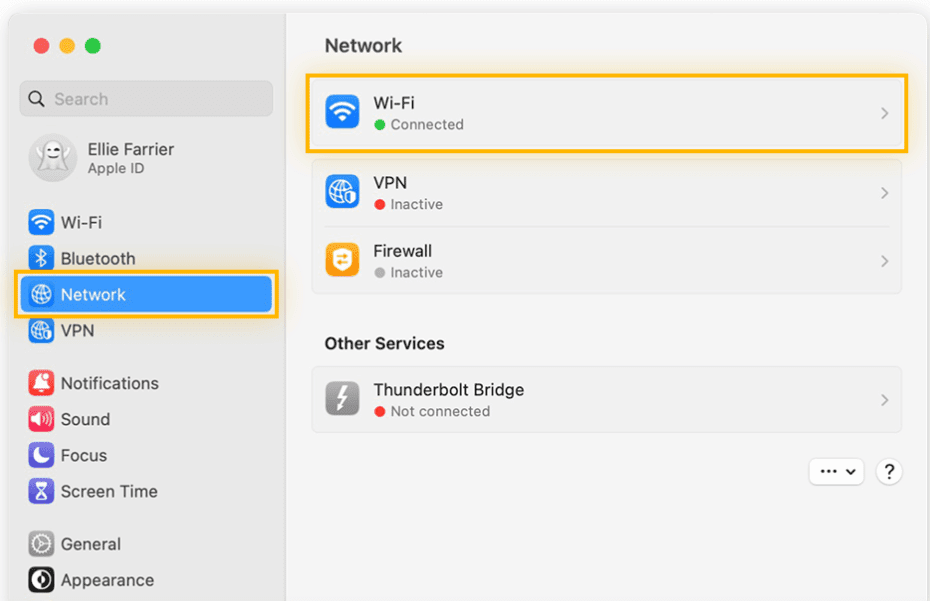 Network Connection, wifi