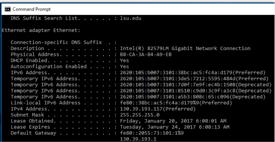 How to find IP address on Windows