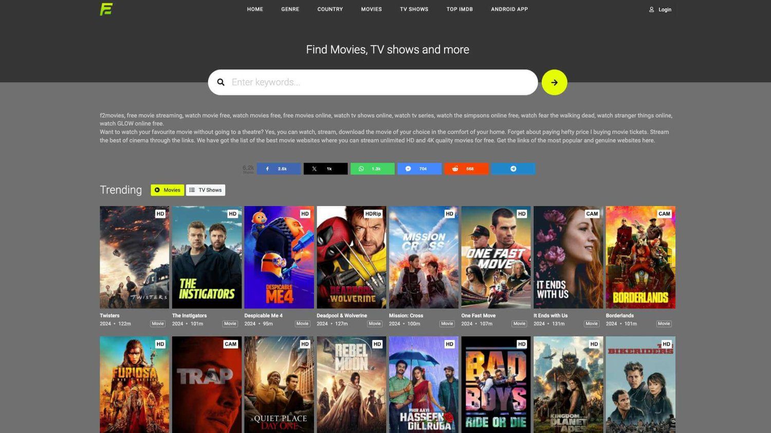 FMovies Alternative, F2Movies