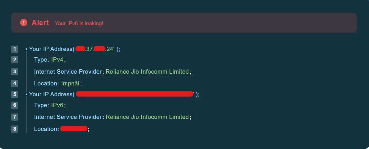 ipv6 leak test