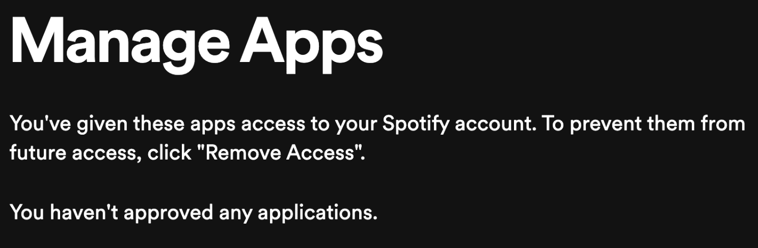 Spotify, manage apps