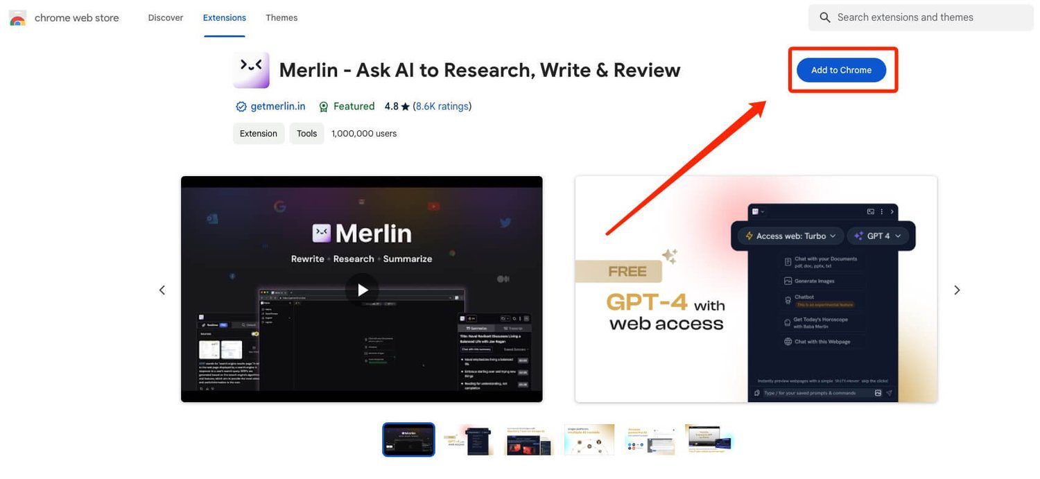 add merlin to chrome