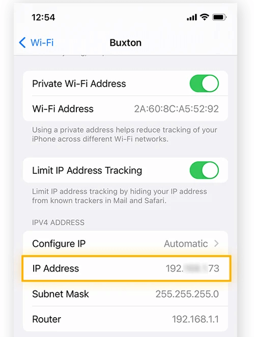 How to find IP address on iPhone