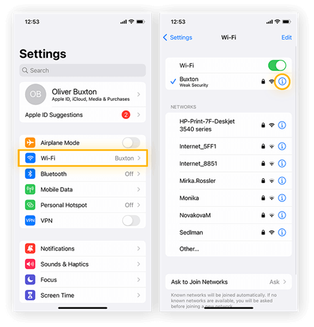 How to find IP address on iPhone