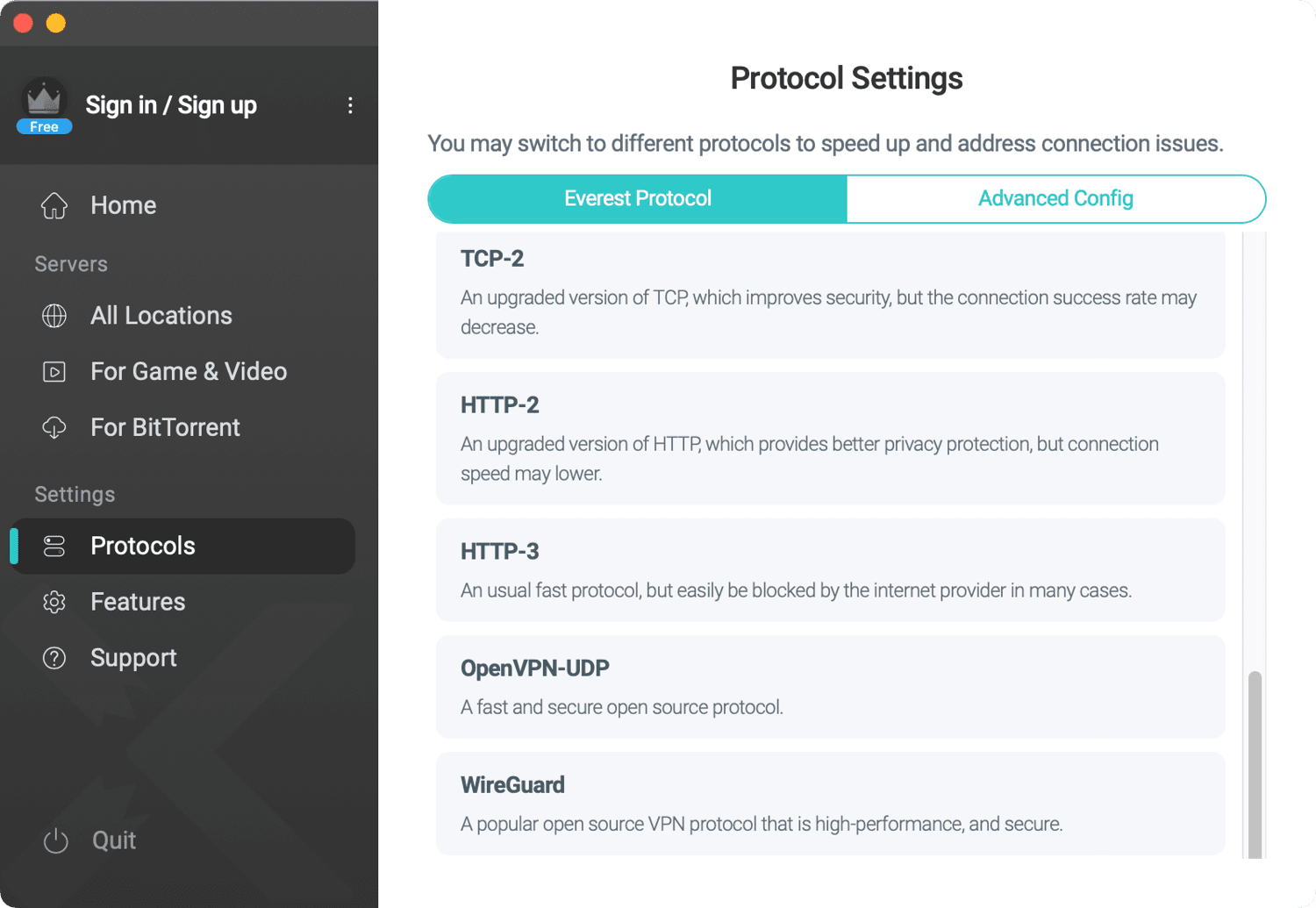 vpn protocols of xvpn