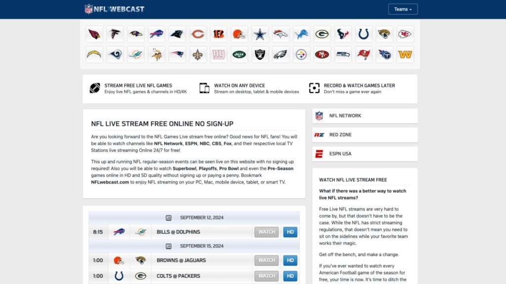 free nfl streams, nfl webcast