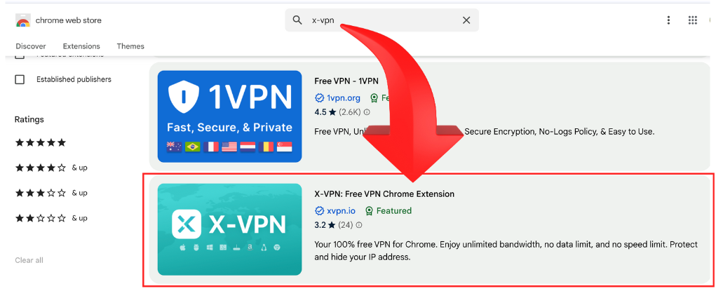 Add X-VPN Extension to Chromebook for Snapchat