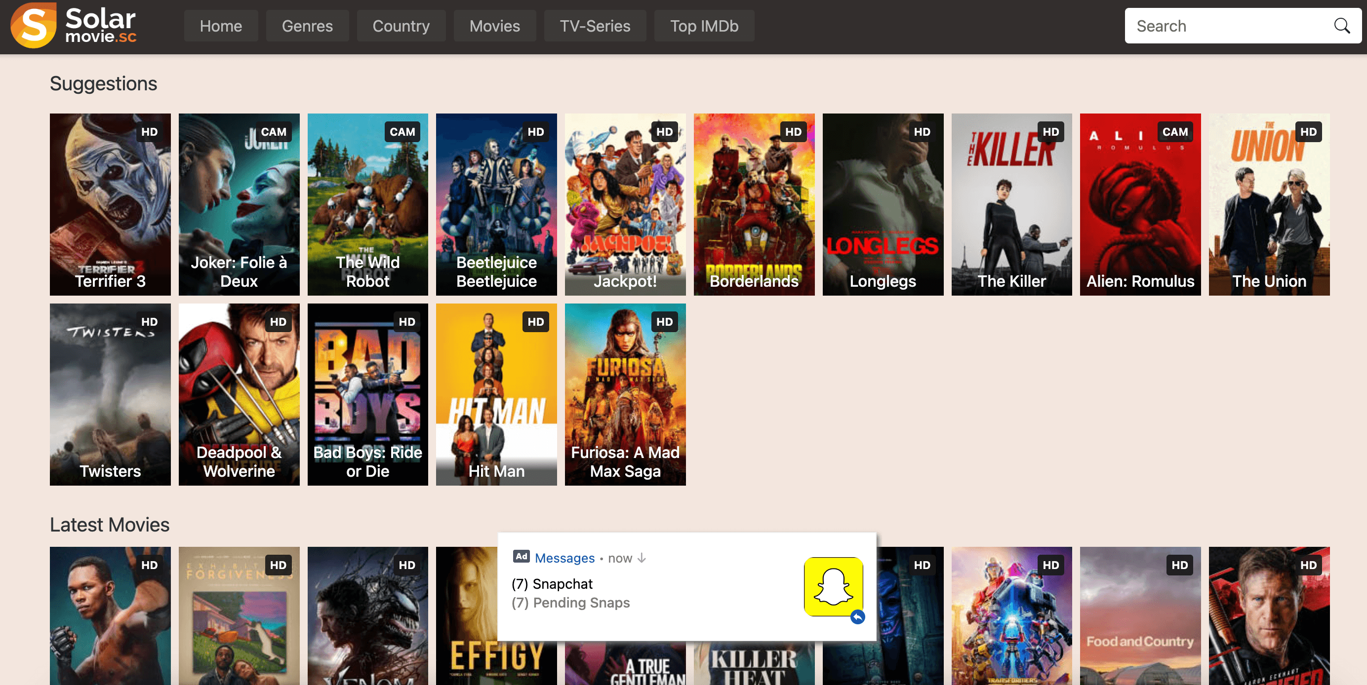 Free Site Similar to Putlocker - SolarMovies