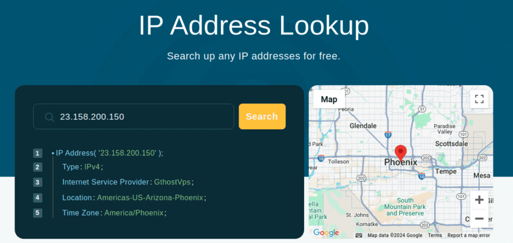 IP address lookup