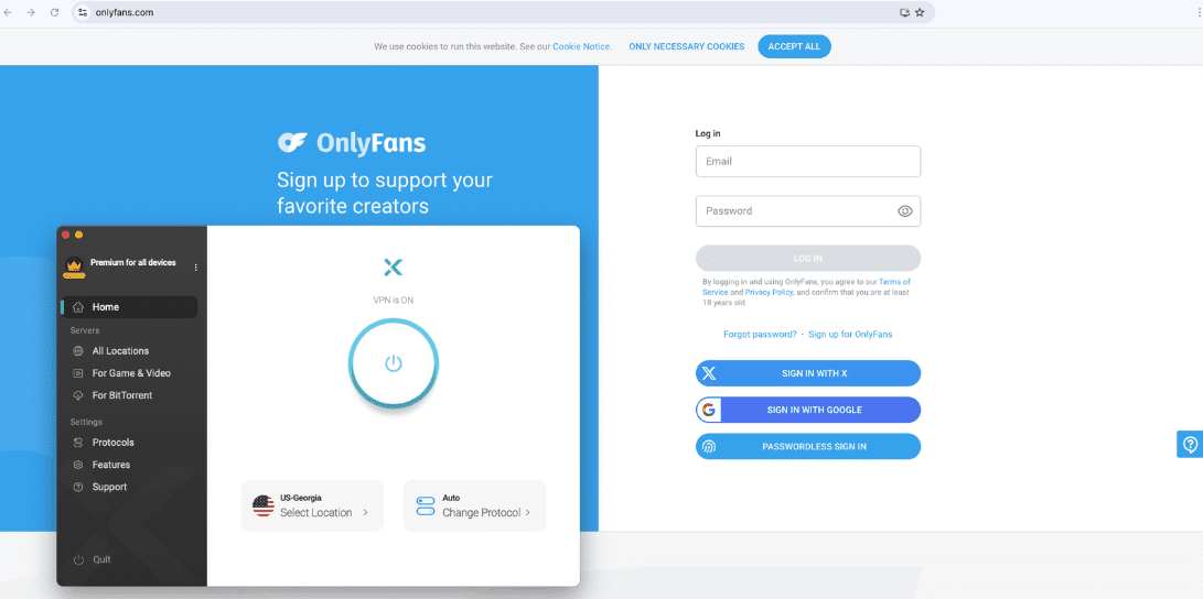 OnlyFans Unblocked with X-VPN