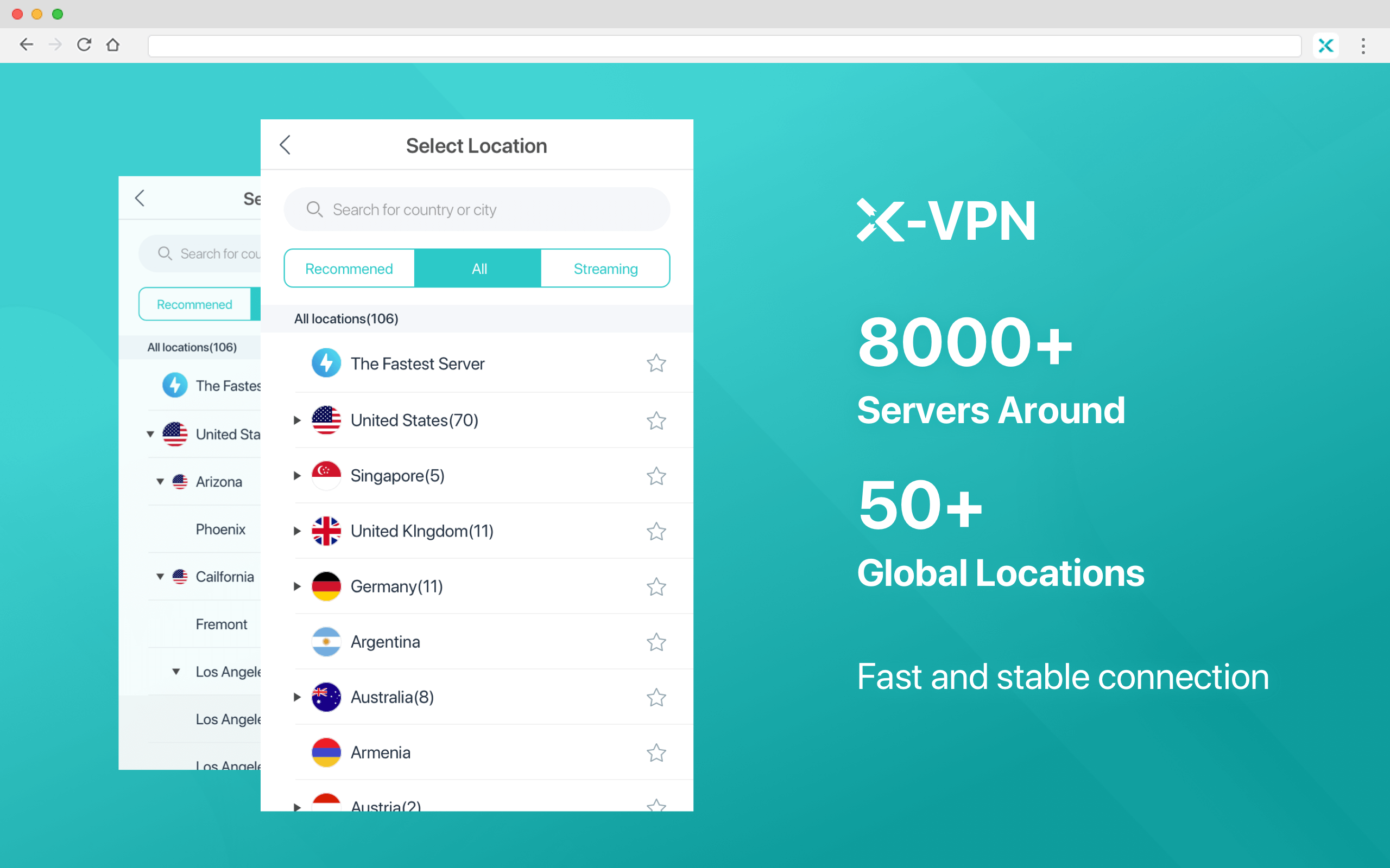 Global VPN servers