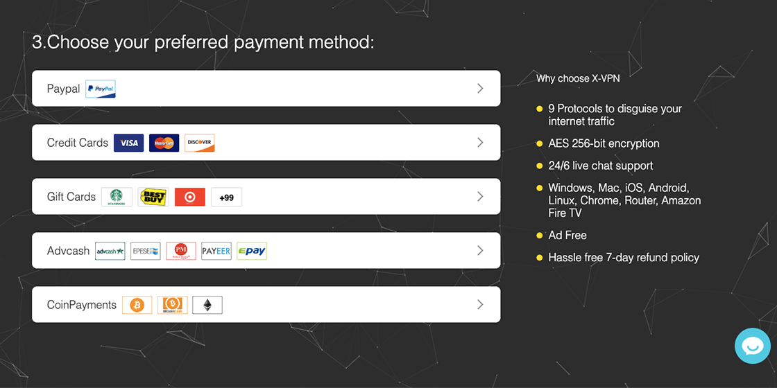 How Many Payment Methods Does X-VPN Accept