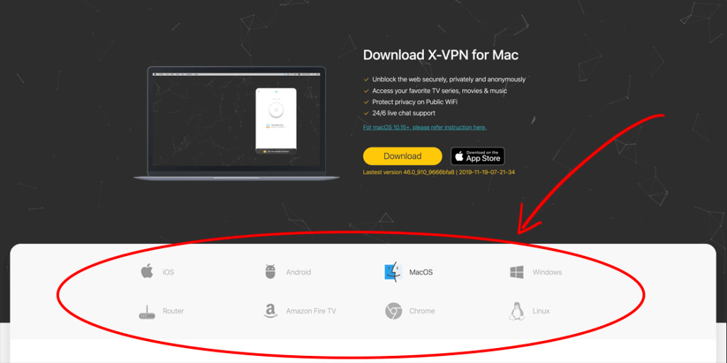 X-VPN, different devices