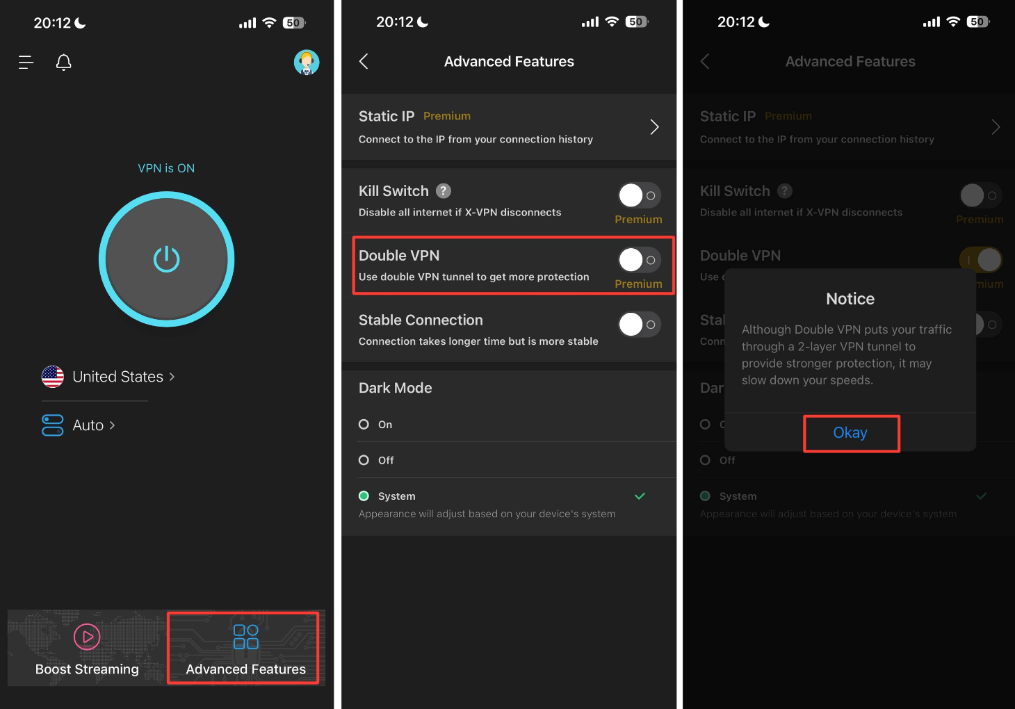 set up double vpn on xvpn