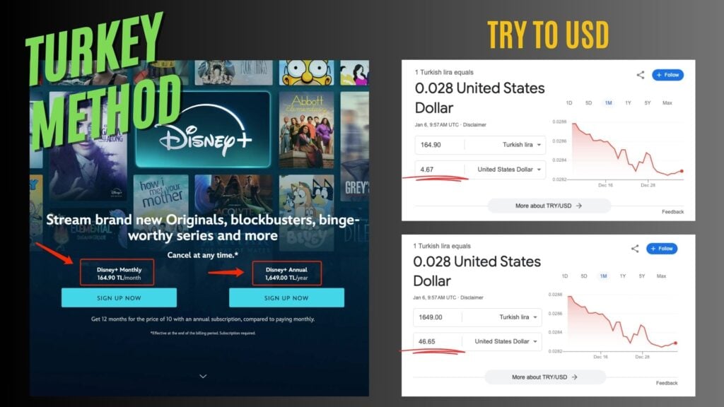 Disney plus, turkey price