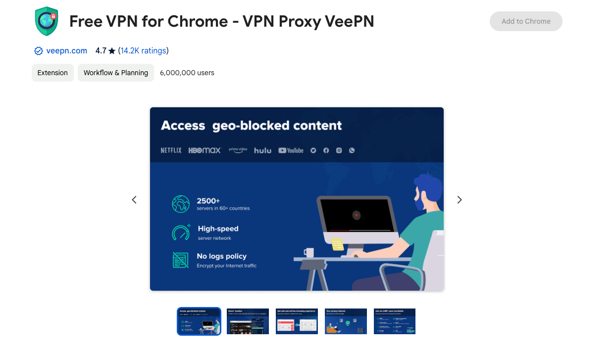 Free VPN for Chrome - VPN Proxy VeePN