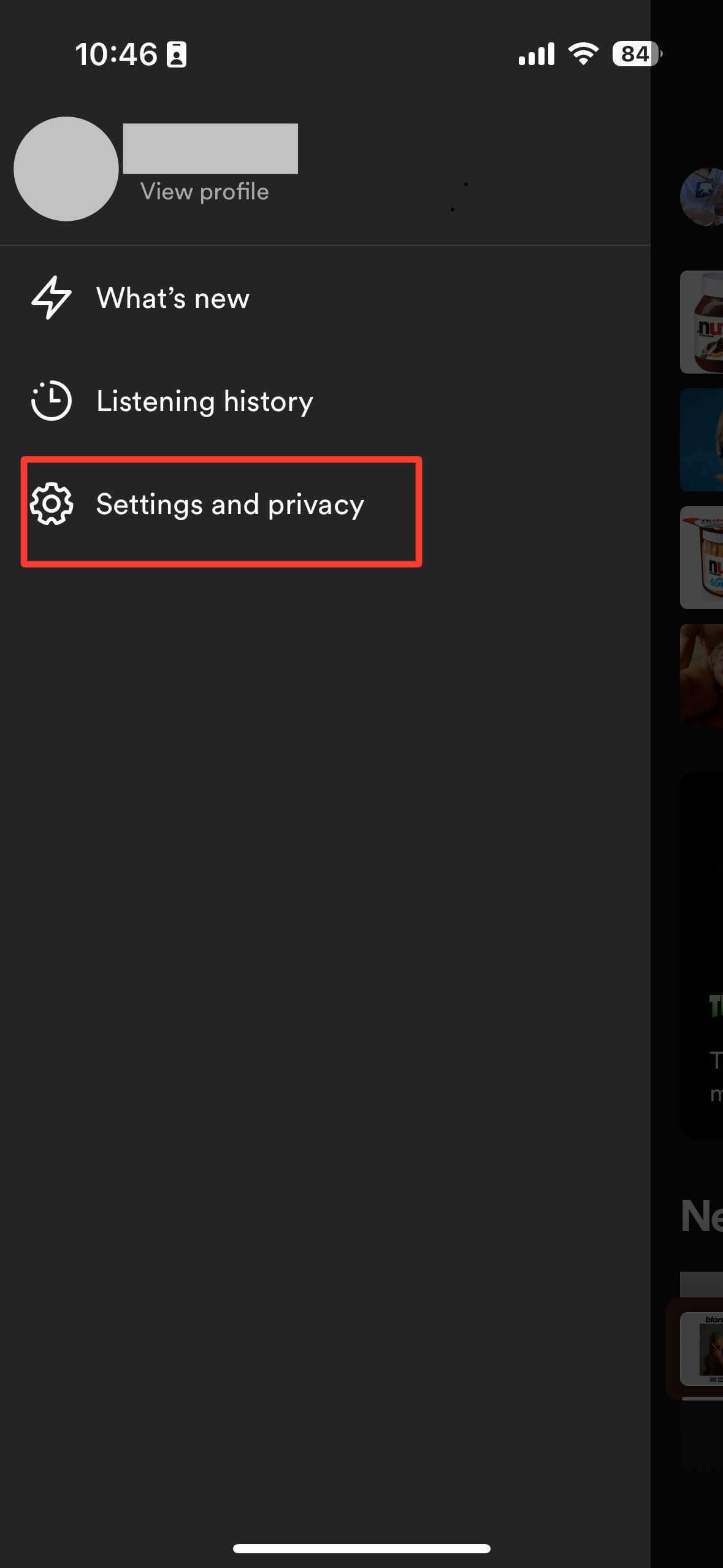 Spotify, settings and privacy