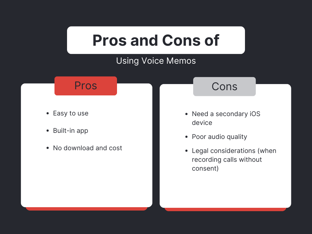 pros and cons of voice memos