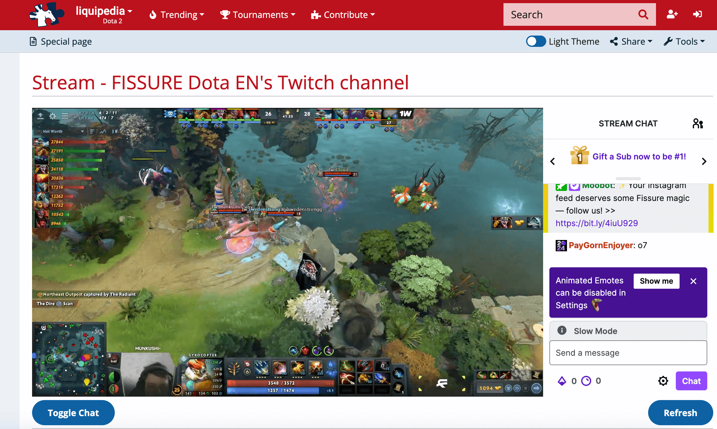 Unblock Twitch Live on Esports Trackers