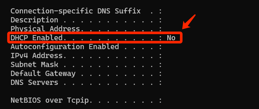 check whether your ip is static on windows