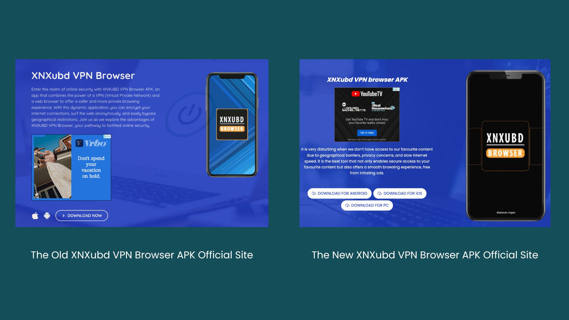 two official websites of XNXubd VPN Browser APK