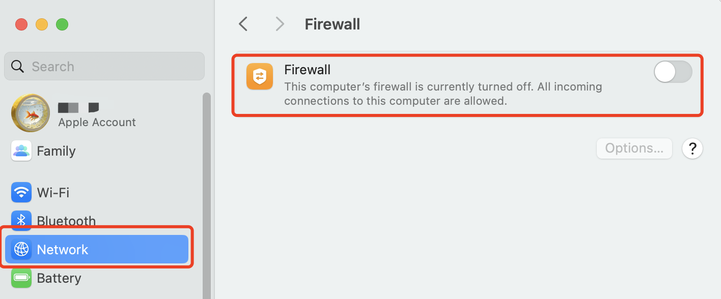 Firewall Setting Interface