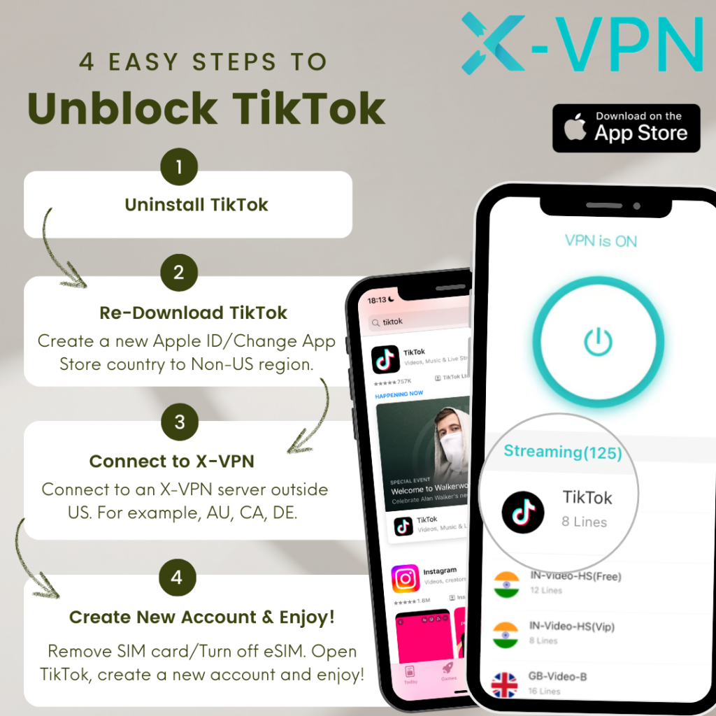 How to Unblock TikTok with xvpn