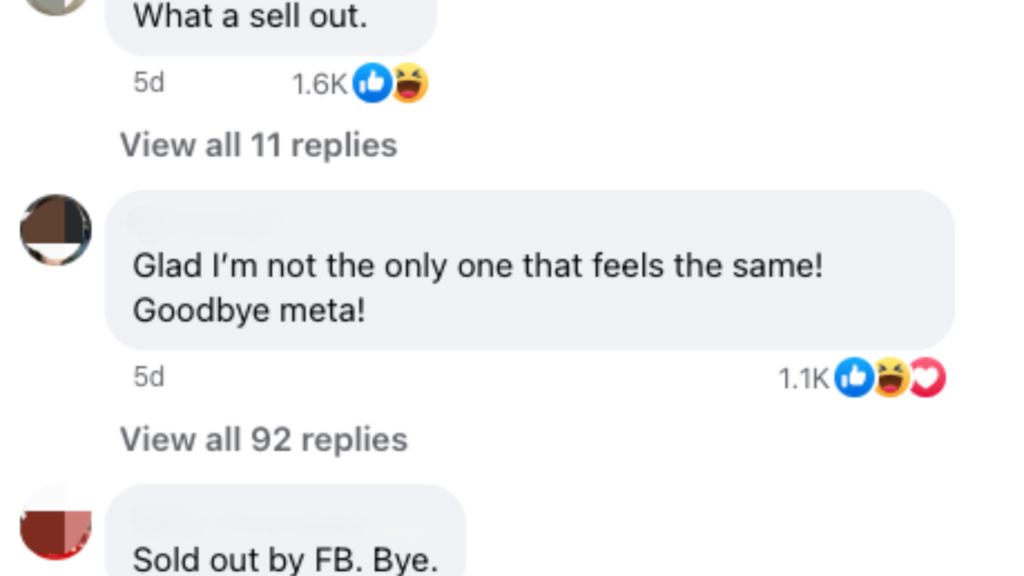 Comments on Zuckerberg Facebook