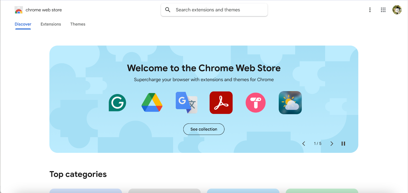 Open the Chrome Web Store