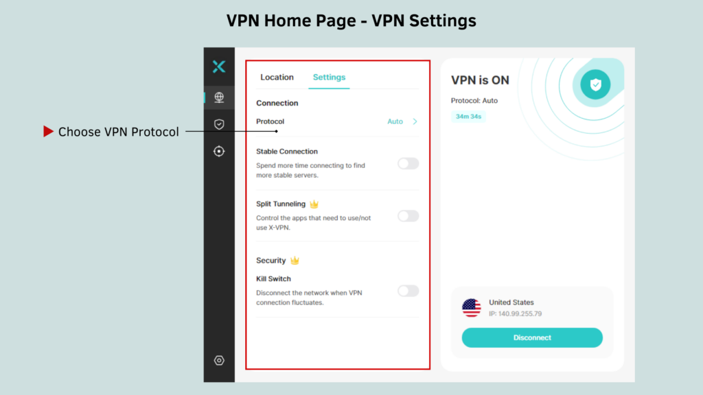 set vpn settings