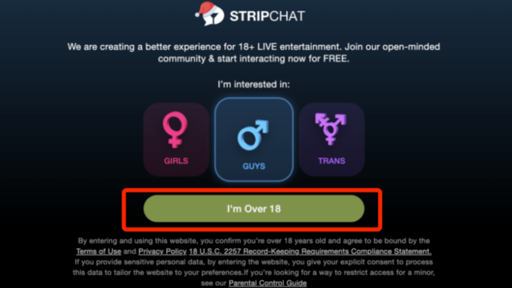 stripchat, age verification