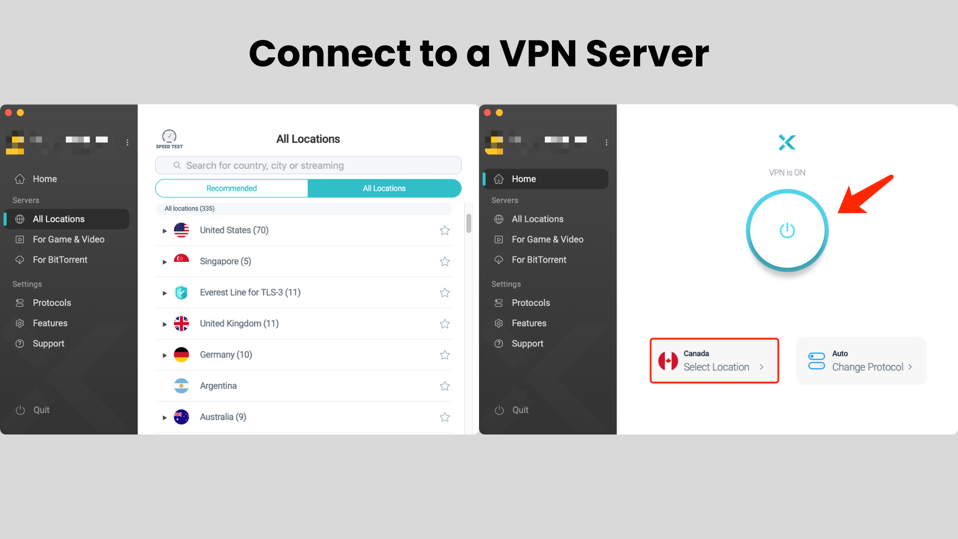 connect to a vpn server