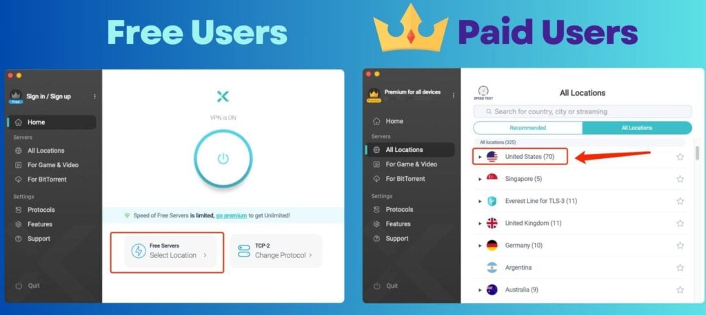 xvpn free vs premium