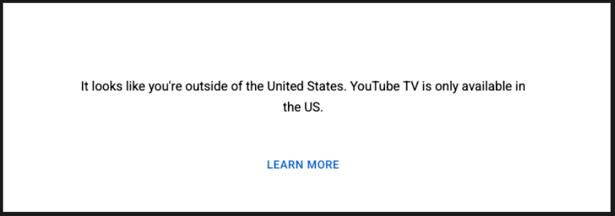 youtube tv is only available in the us