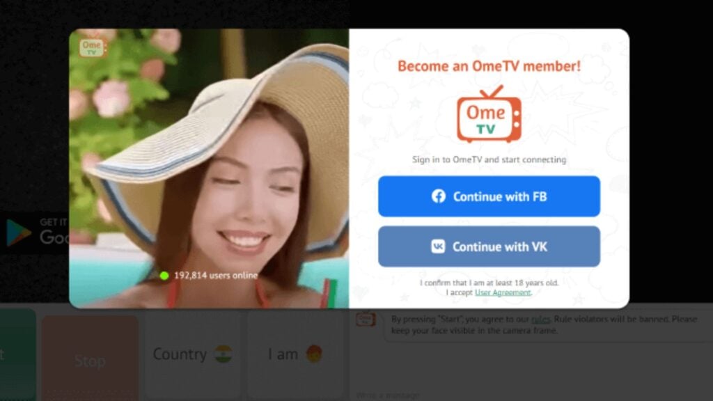 Create a New OmeTV Account