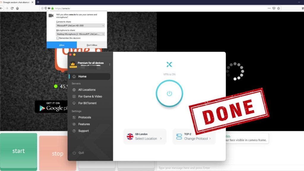 Get Unbanned from OmeTV, xvpn