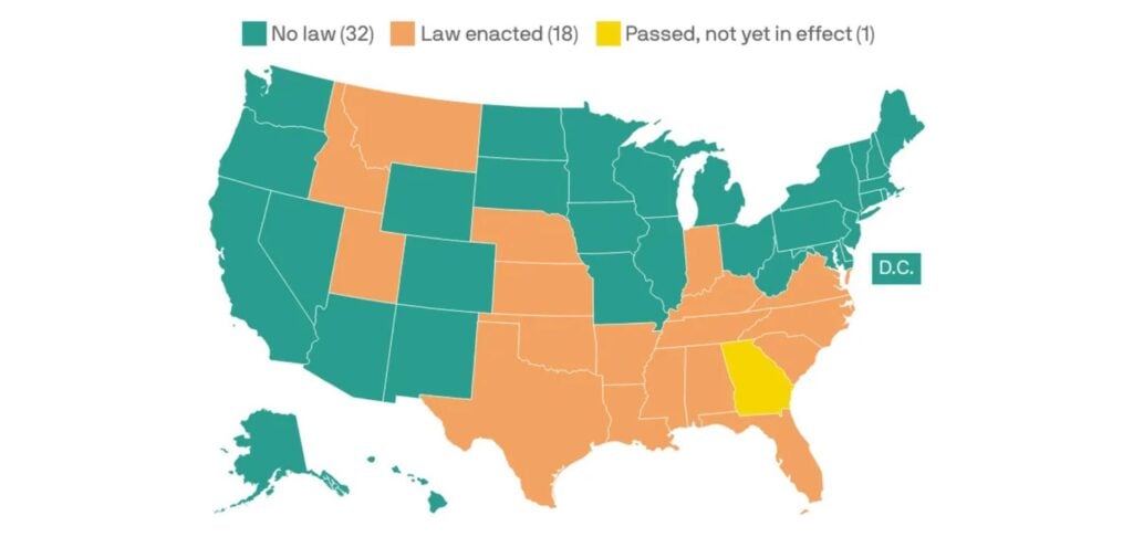 US States where need age verification to access porn site